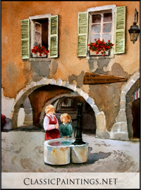 Children at the Annecy Well