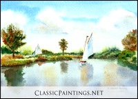 Sailing Along the Norfolk Broads, East Anglia, England