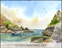 The CAPTIVA Waiting Outside the Harbour,  Polperro, Cornwall, England