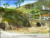 Caves Outside the Harbour,  Polperro, Cornwall, England